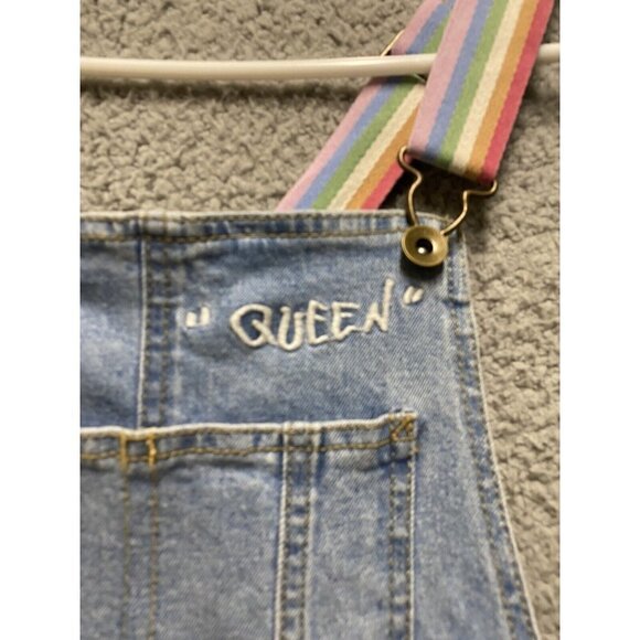 Womens romper small blue RAINBOW Light Wash Denim NWT - Picture 3 of 11